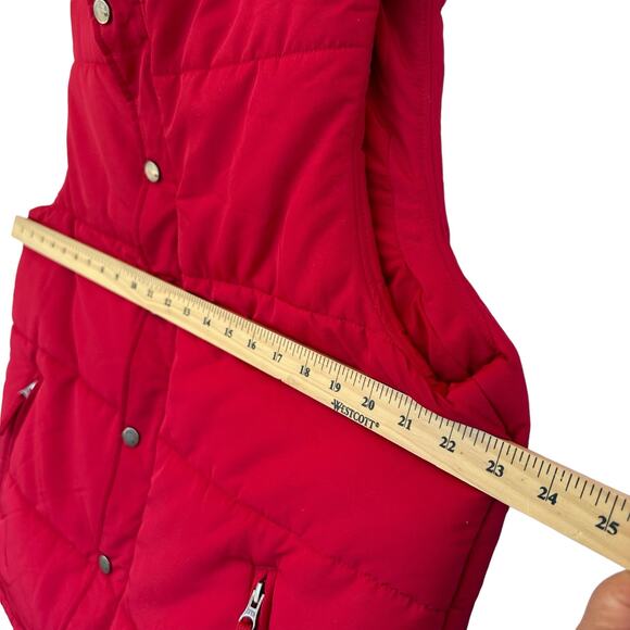 Mens Utility Quilted Vest Large Red Outdoor Workwear Layering Warm Functional - Picture 8 of 12